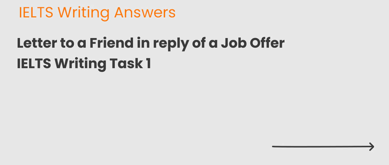 Letter to a Friend in reply of a Job Offer IELTS Writing Task 1